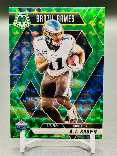 2025 Panini Mosaic - A.J. Brown #266 Brazil Games Green Mosaic