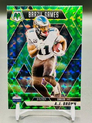 2025 Panini Mosaic - A.J. Brown #266 Brazil Games Green Mosaic