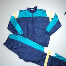 Vintage 90s Adidas Track Suit Jacket Pants Set Nylon Mens size L-XL /D 7 F 186