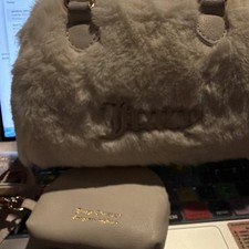 Juicy Couture Ivory Logo Zip Satchel, Medium,...
