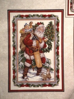 JANLYNN CROSS STITCH KIT Kreuzstich-Stickpackung ''GLITTERY SNOW SANTA''