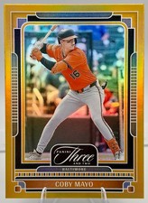 Coby Mayo Gold /10 2025 Panini Three & Two Orioles RC Prospect #4/10