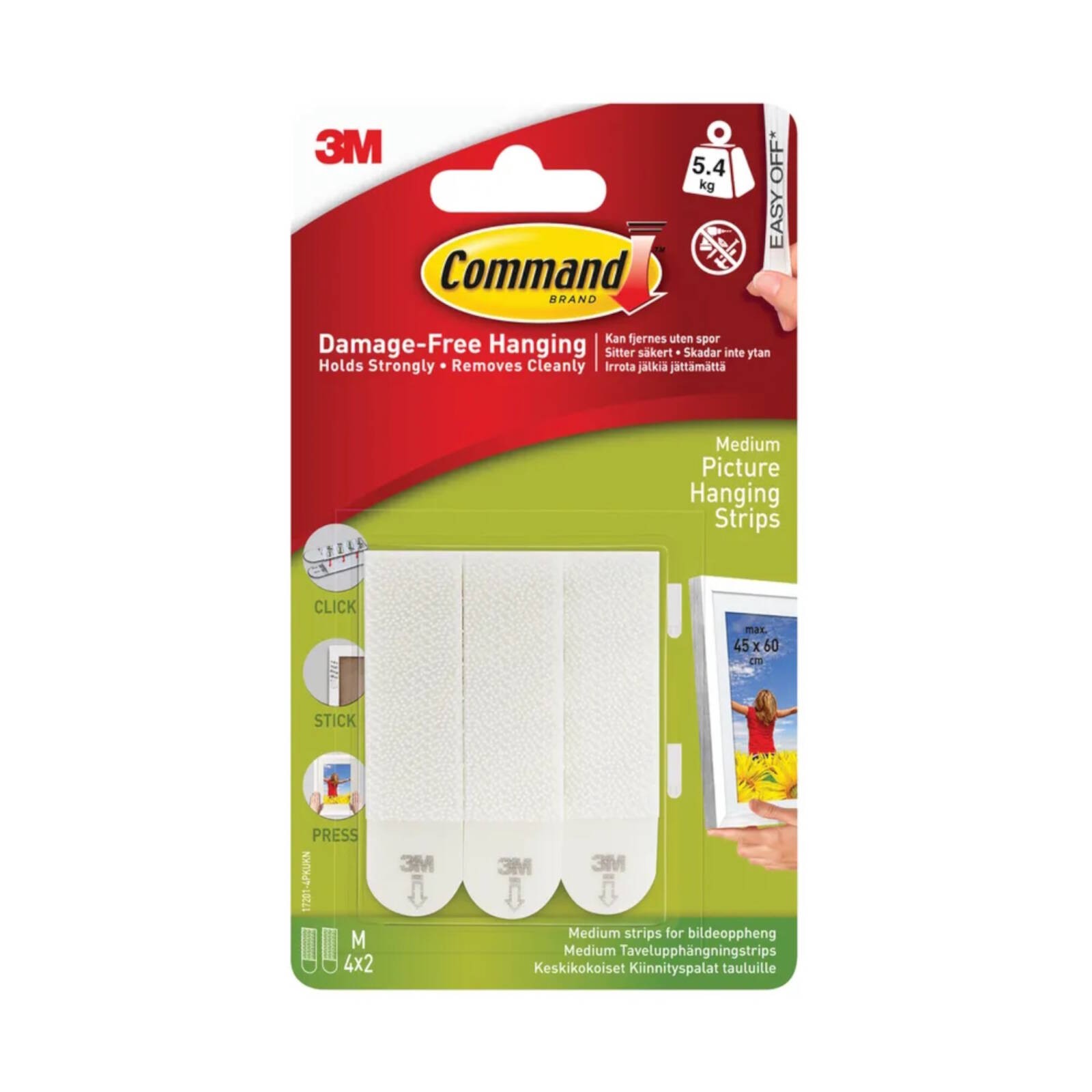 Command Picture and Frame Hanging Strips, Medium - 4 Pairs (8 M, White - Image 4