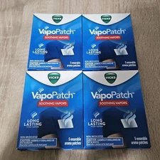 4pc Lot Vicks VapoPatch Soothing Lasting Vapors 5 Wearable Aroma Patches Each #