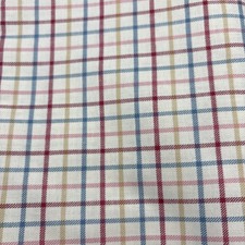 Red Blue  Gold Plaid Upholstery Drapery Fabric Cotton Blend 56  X 3 Yards