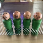 Vintage Fisher-Price Little People — 4 Dad Green figurines All Wood. 2 Tuxedo 7