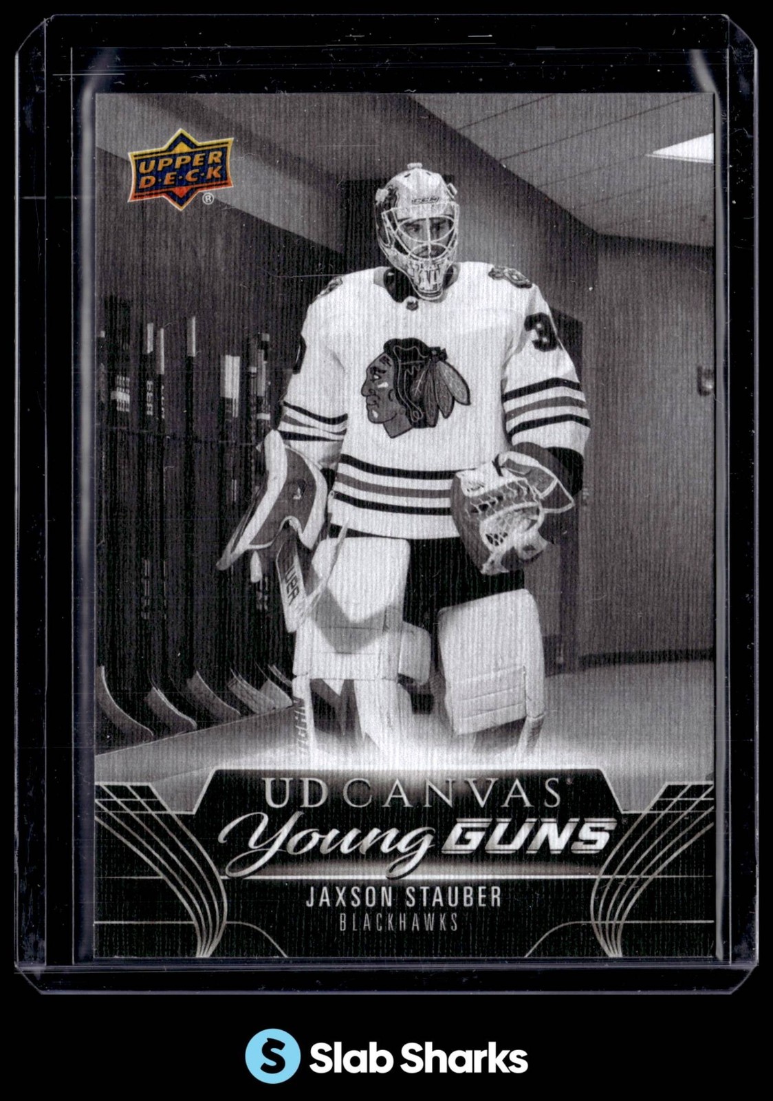 2023 UPPER DECK #C115 JAXSON STAUBER UD CANVAS BLACK & WHITE YOUNG GUNS RC