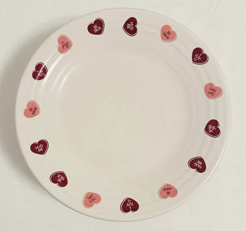 Fiesta Candy Hearts Luncheon Plate in White | Fiestaware Lunch Conversation