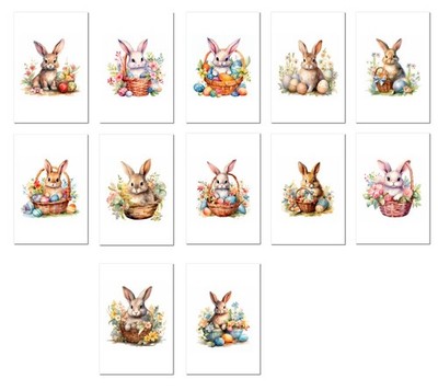 12 Easter Bunny Vintage Image Note Cards Blank Greeting Cards Envelopes