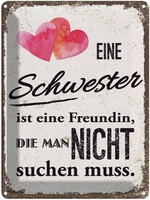 Blechschild 40X30 Cm Schwester Ist Eine Freundin Herz Spruch Zitat Deko Geschenk