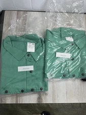 LOT OF 2 New Revco Black Stallion FR-60 Cotton Green Welding Jacket XXLarge
