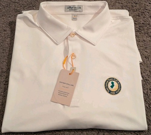 Polo de golf Peter Millar Summer Comfort rendimiento sólido blanco ME0EK01S L