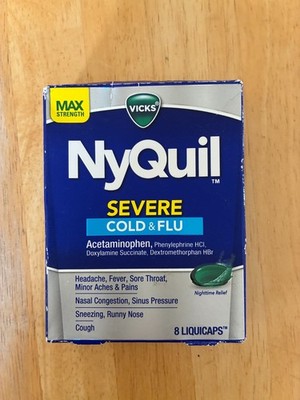 Vicks Nyquil Severe Cold And Flu Liquicaps 8 Count Max Strength