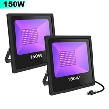 2Pcs 150W Halloween Party UV LED Black Lights Blacklight Floodlight with US Plug