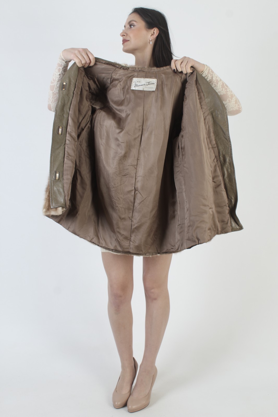 Vintage Patchwork Brown Leather Jacket Autumn Haz… - image 8