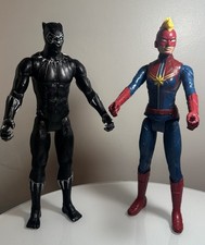 Marvel Avengers Titan Hero Series Captain Marvel & Black Panther Figures 12”