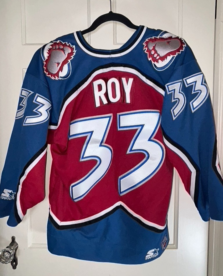 Colorado Avalanche Patrick Roy #33 Men Medium 90s Starter NHL Embroidered Jersey