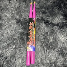 Pocket Stix Pink Sparkle Drumsticks For Kids 11" Wooden Lightweight Maple New