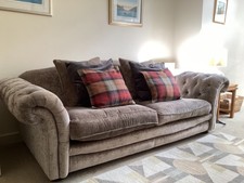 dfs loch leven 3/4 seater sofa and matching chair/toning footstool