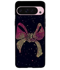 Rhinestone Bow Phone Case Pink Gold Glitter Slim Shockproof Protective Cover