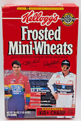 1996 Jeff Gordon Dale Earnhardt Kellogg's Frosted Mini-Wheats Box NASCAR Empty