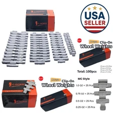 100Pcs MC Series Clip on Wheel Weights Assortment for Hammer Type Rim Balancers,