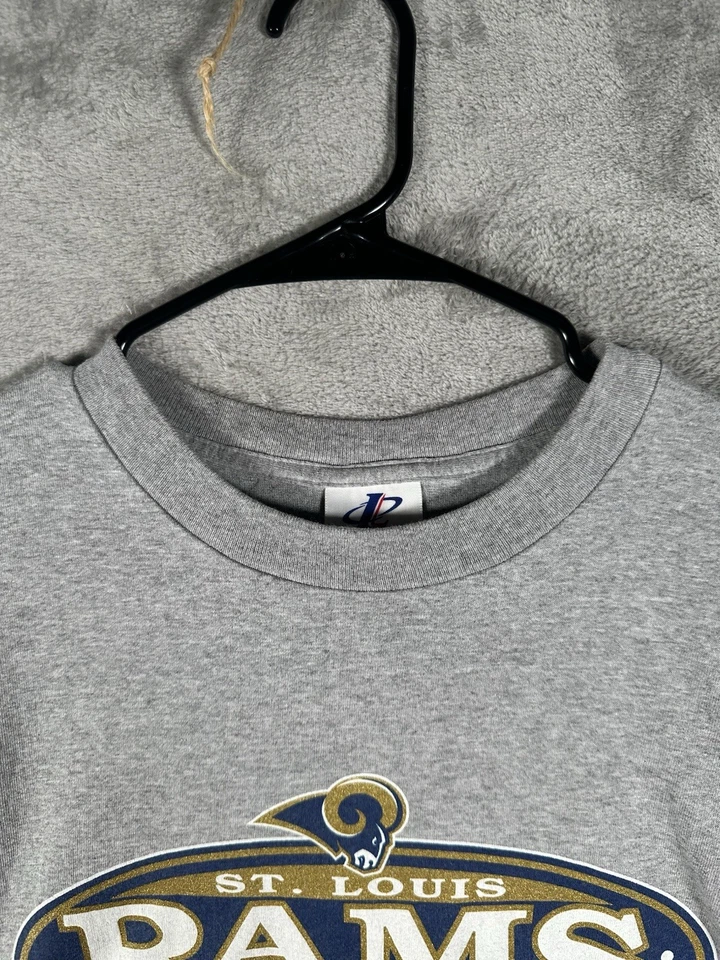 Camiseta deportiva vintage de fútbol americano de los St. Louis Rams de la NFL para hombre XL gris con logotipo Foto 3 de 4