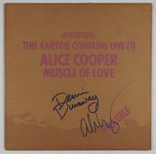 Alice Cooper Dennis Dunnaway JSA Signed Autograph Album Record Vinyl Muscle Of