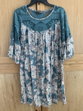 J Gee Gypsy Western Boho Belled Sleeve Tunic Dress Sz S