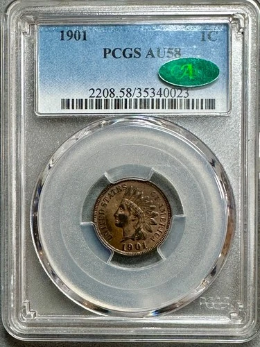 1901   INDIAN CENT  PCGS AU58  CAC