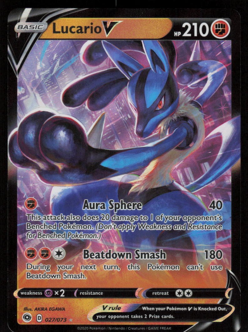 Lucario V 27/73 Champions Path Holo NM