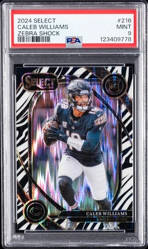 2024 PANINI SELECT ZEBRA SHOCK #216 CALEB WILLIAMS ROOKIE RC PSA 9