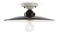 Deckenleuchte Keramik Metall E27 Ø 35 Cm Weiß Schwarz Deckenlampe Flur KüChe