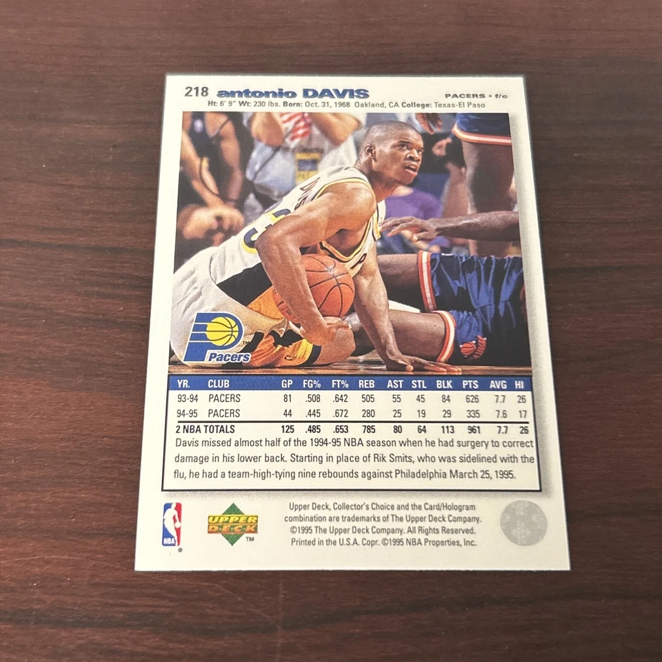 1995-96 Collector's Choice Player's Club Platinum #218 Antonio Davis - Image 2 of 2