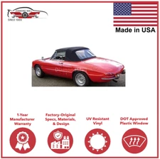 Fits Alfa Romeo Duetto 1600/1750 Convertible Top Black Vinyl 1967-1970