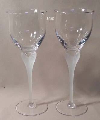 Mikasa Crystal Sea Mist Clear Lot of 2 Water Goblets 9 1/4" PERFECT!