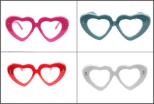 Oversized Retro Heart Clear Lens EYE GLASSES Huge Big XL Black Frame