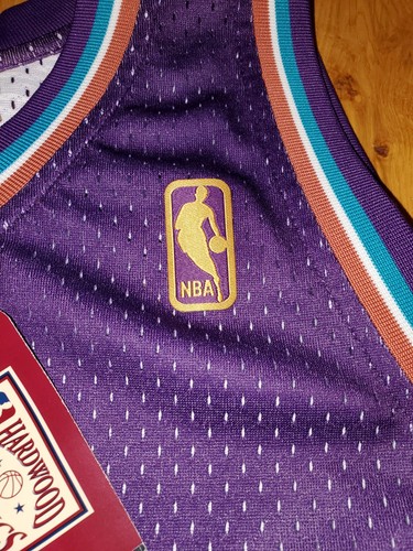 Mitchell & Ness Karl Malone 1996-97 UTAH JAZZ Gold Logo NBA Swingman JERSEY 2XL - Picture 9 of 18