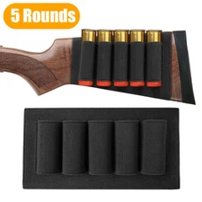 Tactical Shotgun 5 Round 12 20 Gauge Shell Holder Buttstock Ammo Pouch Cartridge