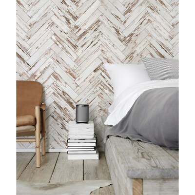 Wooden wall mural Chevron pattern Non-Woven wallpaper traditional home decor