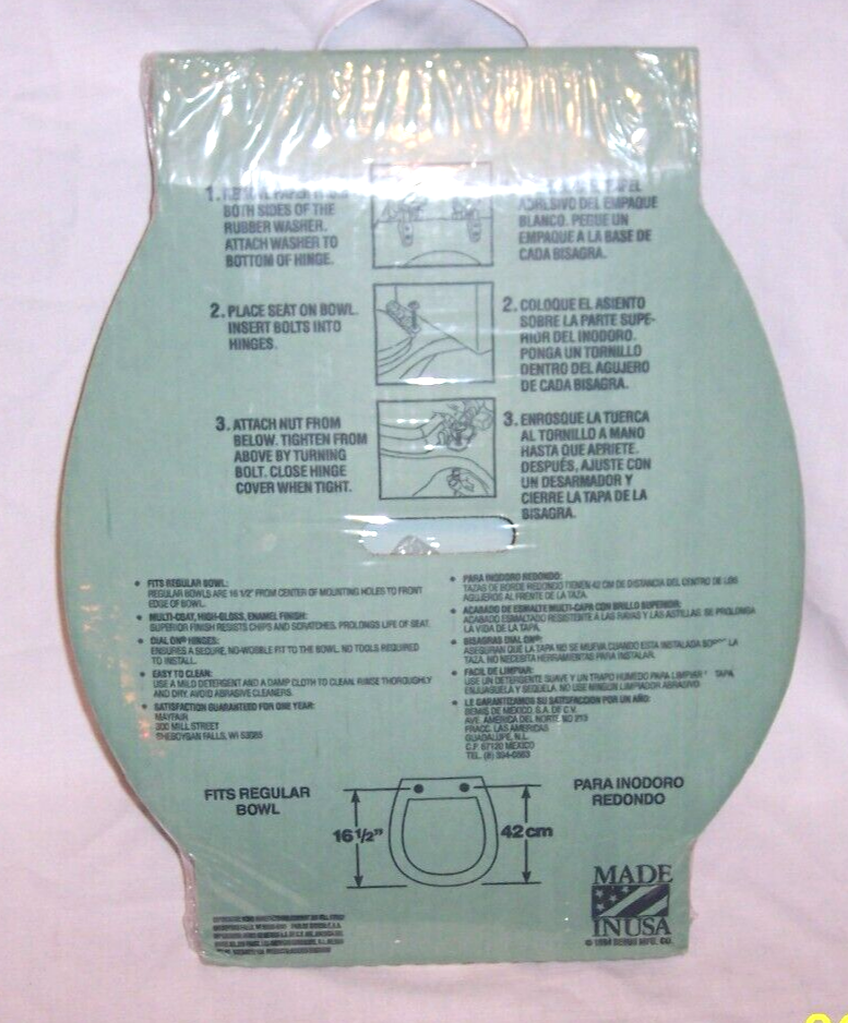 BEMIS MAYFAIR MCM 455 SEAFOAM GREEN REGULAR ROUND BOWL TOILET SEAT NEW