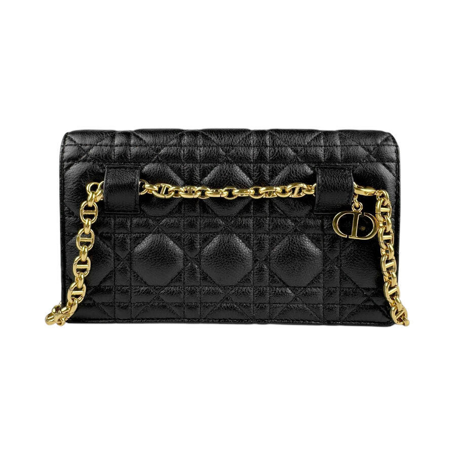 Auth Christian Dior CARO Chain Shoulder Bag Black/Gold Auth Christian Dior CARO Chain Shoulder Bag Black/Gold
