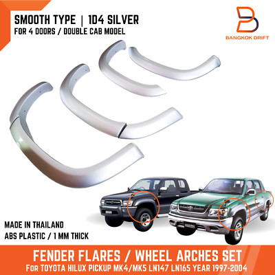 4'' 1D4 SILVER FENDER FLARE ARCH FIT TOYOTA HILUX PICKUP 97-05 LN167 LN147 LN174