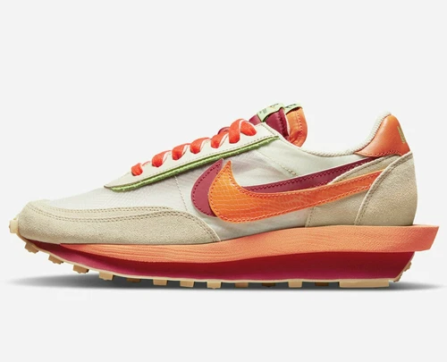 Nike x Sacai x GERINNSEL LD Waffel - GRÖSSE 9,5 - DH1347-100 Net Blaze tiefrot hellbraun QS