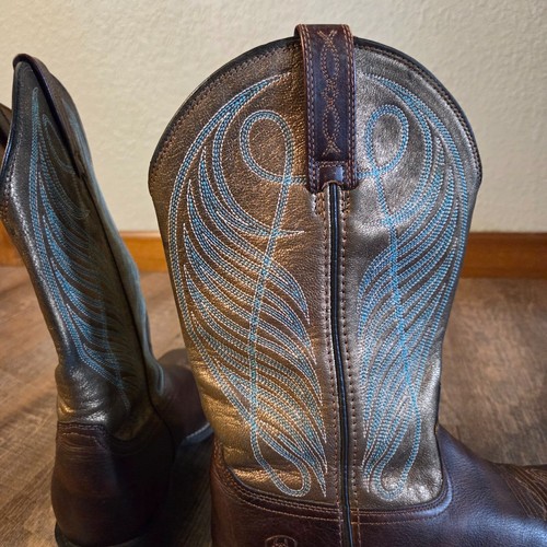 Ariat Women's 9 B Round Up Western Boot - Broad Square Toe - 10016317- Brown - Picture 4 of 10