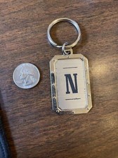 Dog Tag Key Chain Last Name Initial N Metal