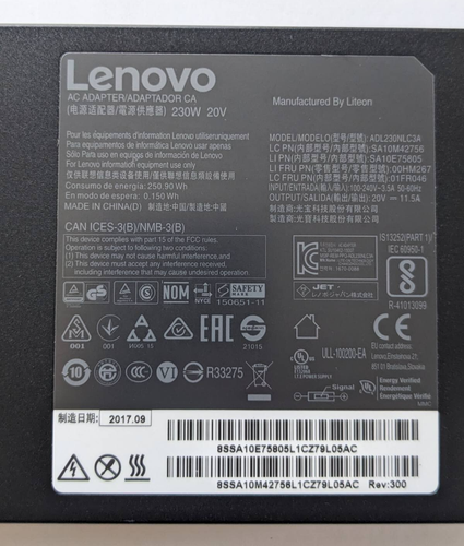 GENUINE LENOVA ADL230NLC3A AC-Adapter 20V 230 Watt Slim - 第 4/16 張圖片