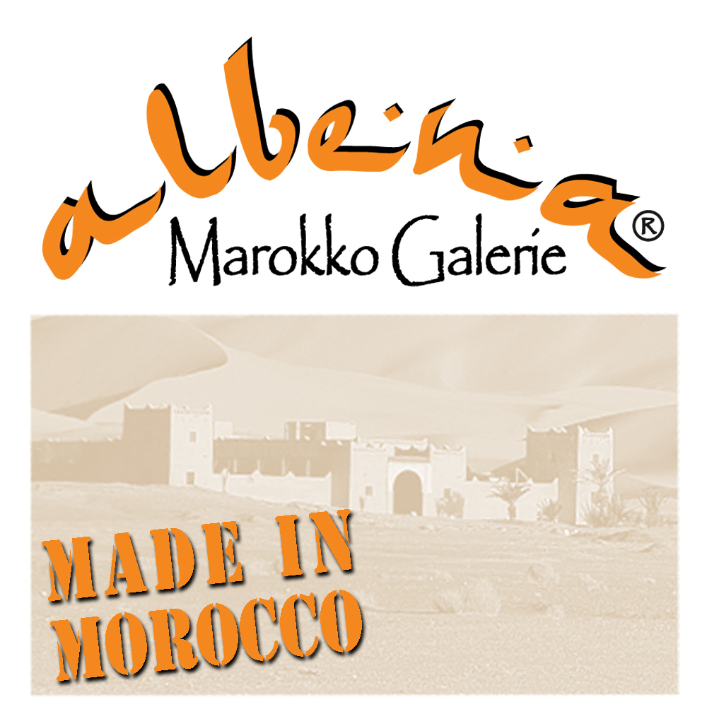 Albena Marokko Mosaiktisch Maar 60cm Rund - Handgefertigter Gartentisch Grün/weiß