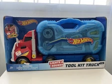 Hot Wheels Tool Kit Truck Lights & Sounds with Detachable Tool Box and Tools