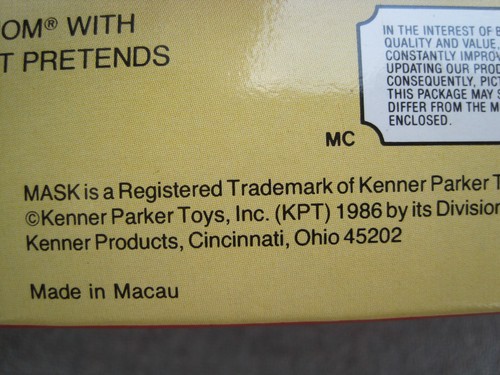 Máscara Kenner M.A.S.K. 1986 de colección IGUANA CAJA VACÍA PAQUETE E INSTRUCCIONES SOLAMENTE - Imagen 10 de 18